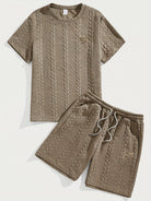 Ezro | Textured Knit Short and Shirt Set – Summer Fit - Mason Luxor