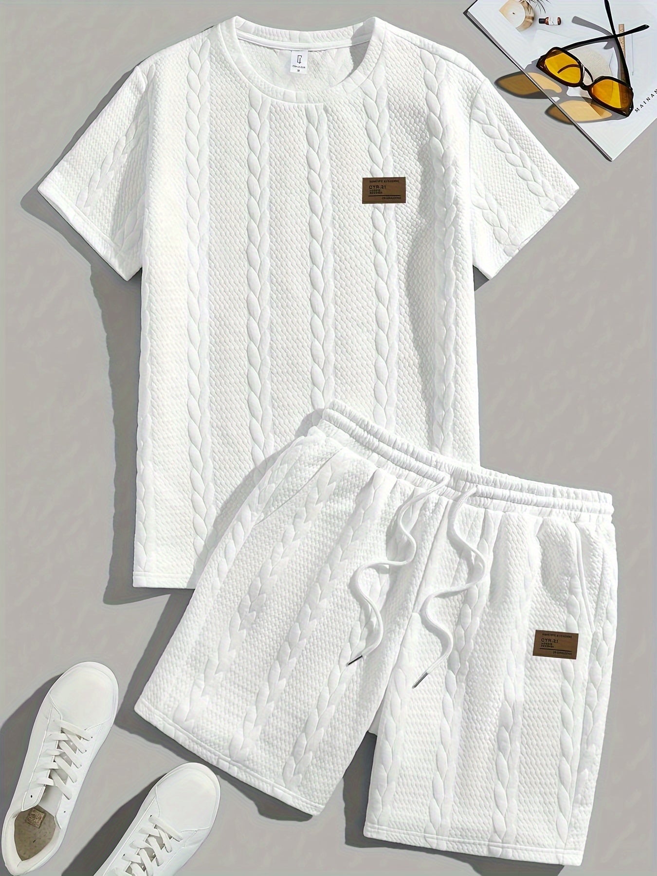 Ezro | Textured Knit Short and Shirt Set – Summer Fit - Mason Luxor