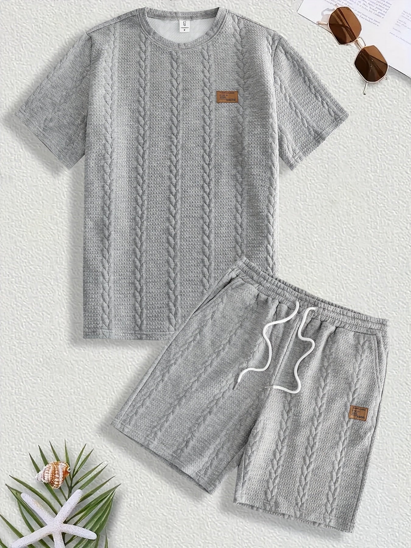 Ezro | Textured Knit Short and Shirt Set – Summer Fit - Mason Luxor