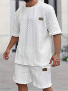 Ezro | Textured Knit Short and Shirt Set – Summer Fit - Mason Luxor