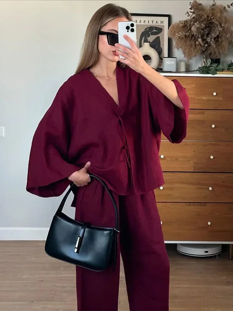 Linen Coord Set for Women – Two - Piece Summer Lounge Outfit - Mason Luxor
