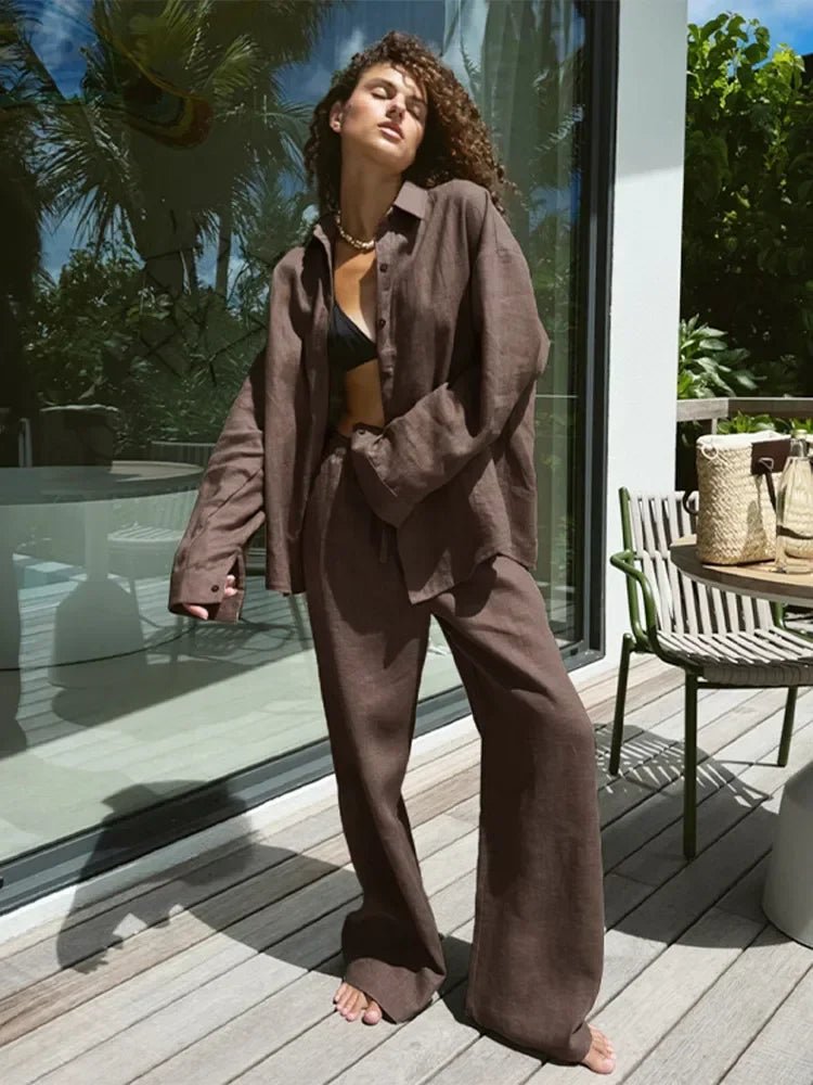Linen Coord Set for Women – Two - Piece Summer Lounge Outfit - Mason Luxor