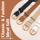 Mason | 3 Pack Women's Leather Belt with Gold Buckle Ladies Waist Belts for Jeans & Pants - Mason Luxor Men Fashion