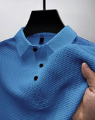 Mason | 4 - Season Waffle Knit Polo Shirt for Men – Soft Silk Blend - Mason Luxor
