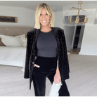 Mason | Black Velvet Blazer with Rhinestone Studs – Elegant Party Jacket - Mason Luxor Men Fashion