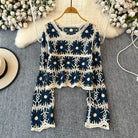 Mason | Boho Crochet Long Sleeve Top – Retro Handmade Aesthetic - Mason Luxor Men Fashion