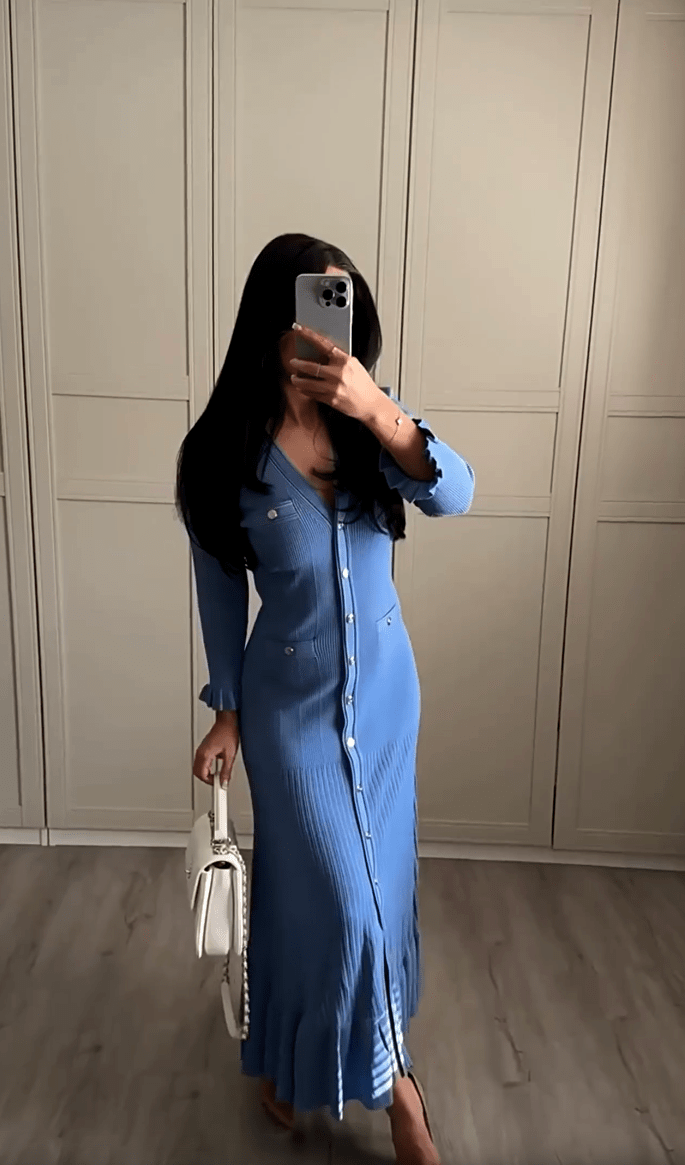 Mason | Elegant Buttoned Knit Dress Long Sleeve – Slim Fit Maxi Style - Mason Luxor
