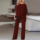 Mason | Elegant Chiffon Pant Set – Flowy 2 - Piece Evening Outfit for Women - Mason Luxor Men Fashion