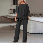 Mason | Elegant Chiffon Pant Set – Flowy 2 - Piece Evening Outfit for Women - Mason Luxor Men Fashion