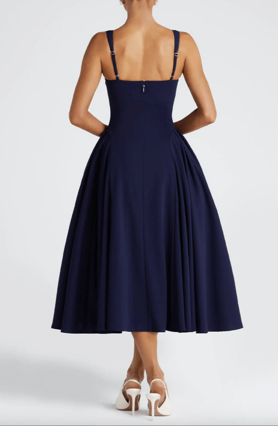 Mason | Elegant Midi Dress with Square Neckline - Mason Luxor
