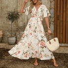 Mason | Floral Boho Maxi Dress – V - Neck Summer Wrap Dress with Belt - Mason Luxor Men Fashion