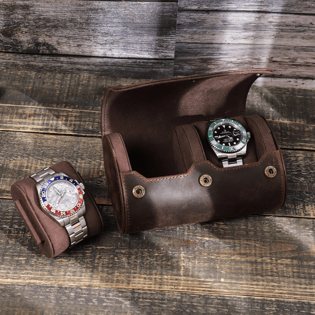 Mason | Leather Watch Roll Case – Travel Storage for 1 to 4 Watches - Mason Luxor Men Fashion