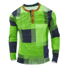Mason | Long Sleeve Retro Style Top for Men - Patchwork Look - Mason Luxor