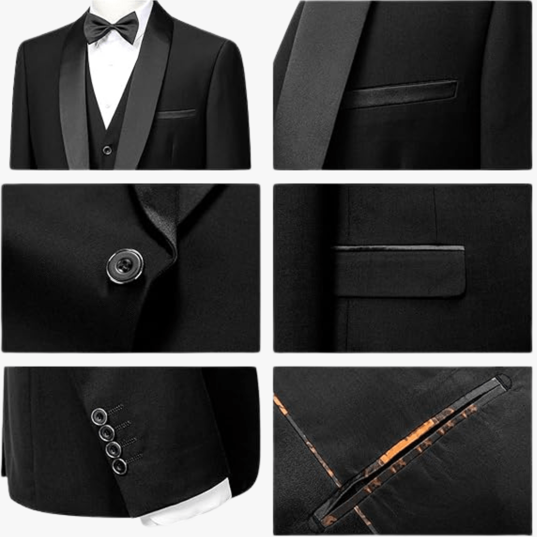 Mason Luxor | Slim Fit 3‑Piece Tuxedo Suit for Men - Mason Luxor