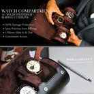 Mason | Luxury Leather Watch Roll – Travel Case for 1–4 Watches with Snap Closure - Mason Luxor Men Fashion