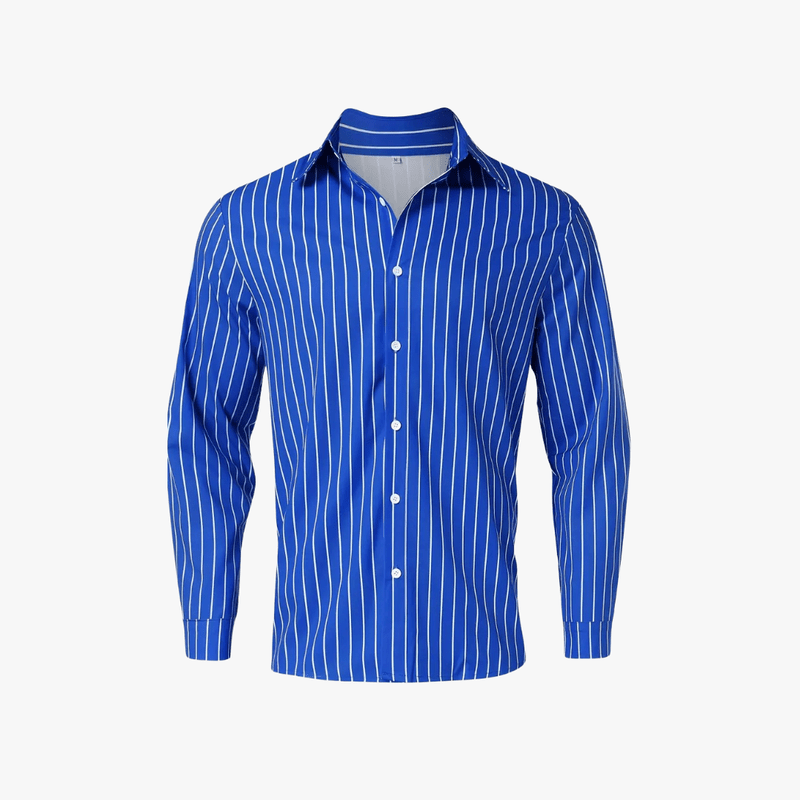 Mason | Men Slim Fit Blue Striped Shirt - Mason Luxor Men Fashion
