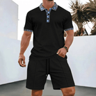 Mason | Men Soft Waffle Knit Summer Co - ord – Lightweight Matching Polo Shirt & Shorts - Mason Luxor Men Fashion