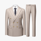 Mason | Mens 2 Piece Double Breasted Suit Slim Fit Tuxedo Blazer and Pants for Wedding Prom Homecoming - Mason Luxor Men Fashion
