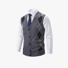 Mason | Men’s Argyle Button - Up Vest - Mason Luxor