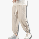 Mason | Men's Casual Linen Pants Elastic Waist Drawstring Beach Summer Pants Lightweight Linen Trousers - Mason Luxor Men Fashion