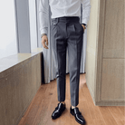 Mason | Men’s Pleated British Cotton Trousers – High Waist Tailored Fit Pants - Business - Mason Luxor Men Fashion