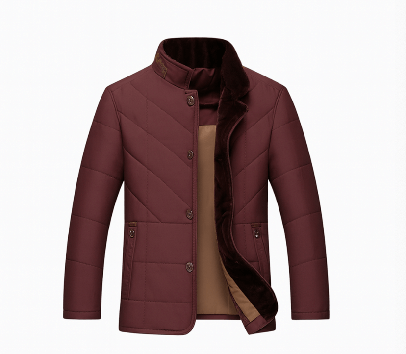 Mason | Men’s Quilted Formal Jacket with Fur Collar - Mason Luxor