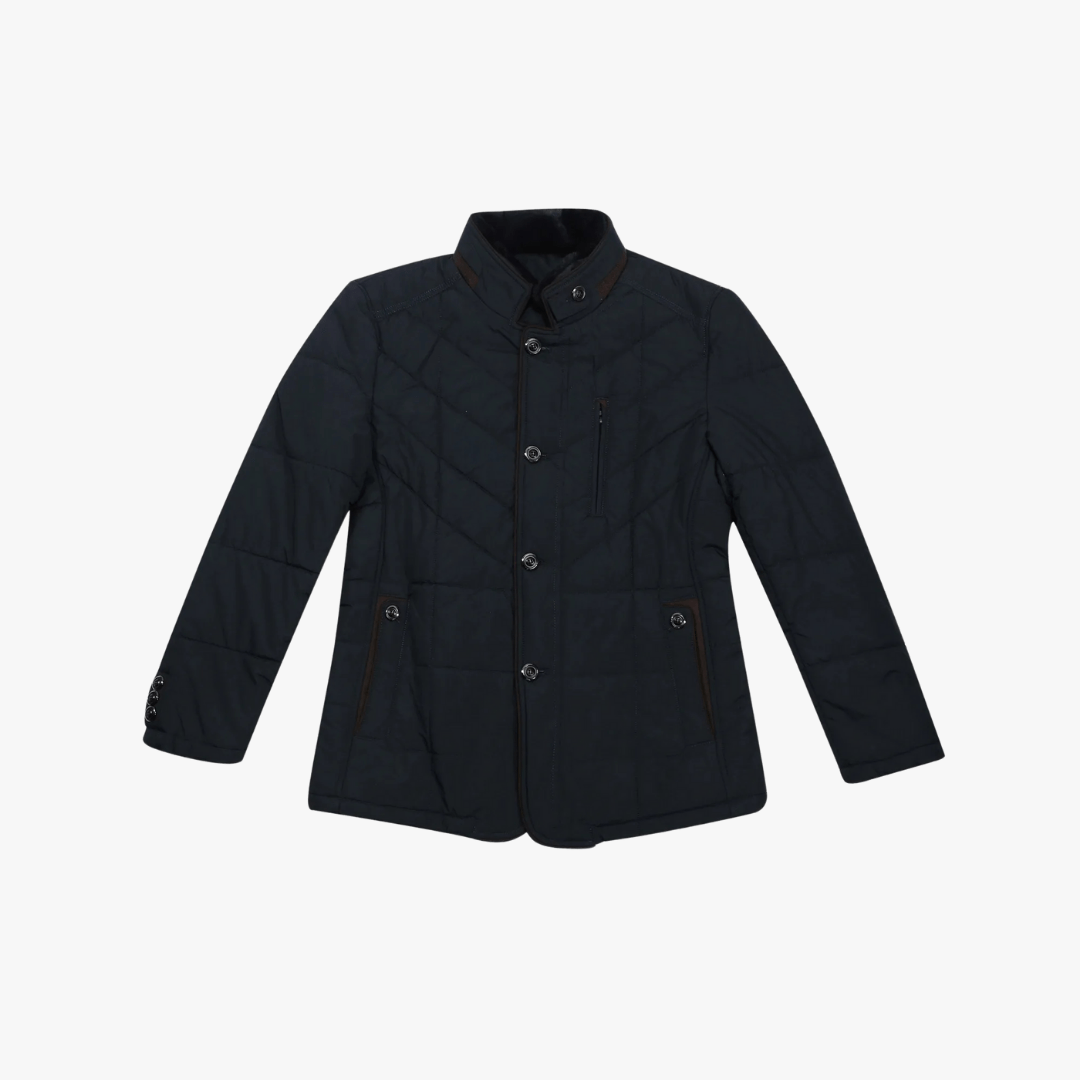 Mason | Men’s Quilted Formal Jacket with Fur Collar - Mason Luxor