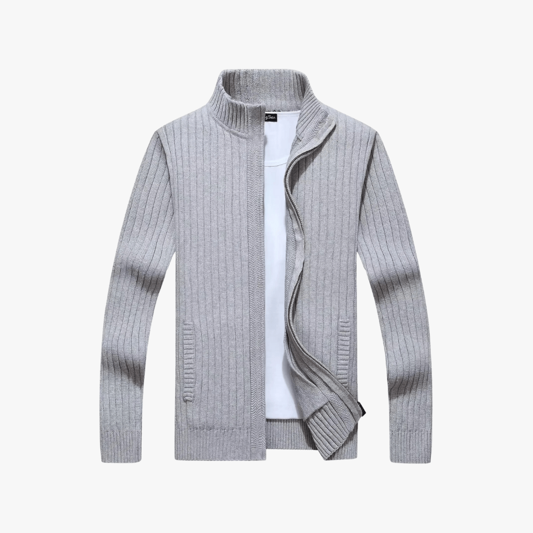 Mason | Men’s Ribbed Zip - Up Cardigan - Mason Luxor
