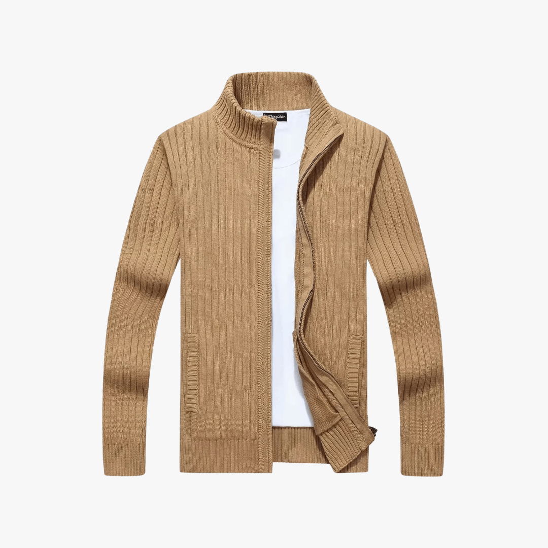 Mason | Men’s Ribbed Zip - Up Cardigan - Mason Luxor