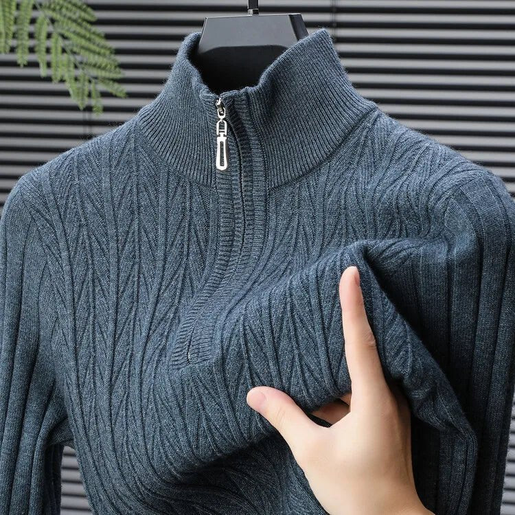 Mason | Men’s Ribbed Zip - Up Sweater - Mason Luxor