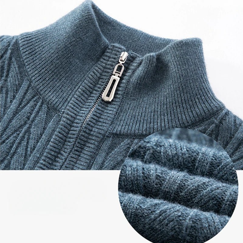 Mason | Men’s Ribbed Zip - Up Sweater - Mason Luxor