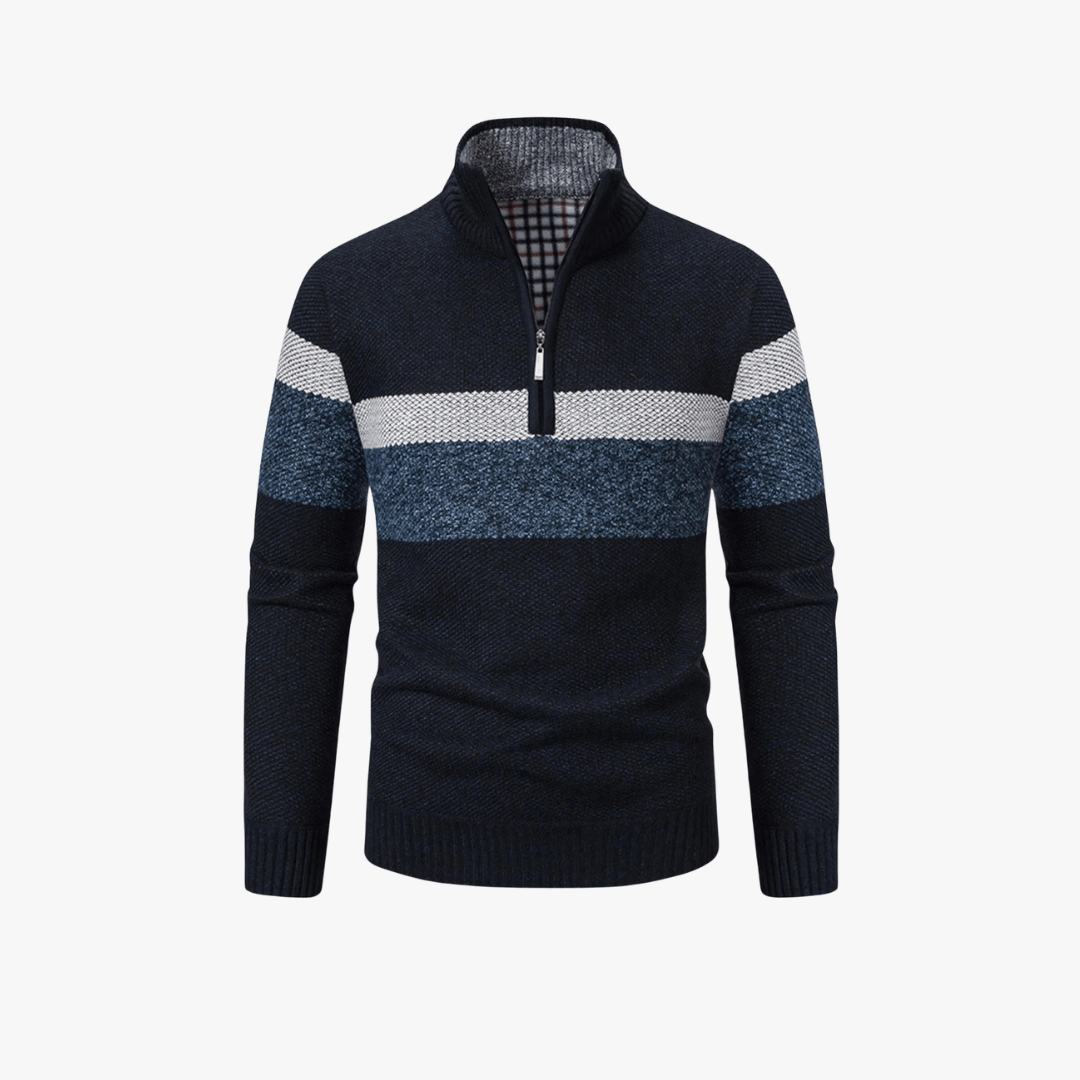 Mason | Men’s Striped Half - Zip Pullover - Mason Luxor