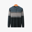 Mason | Men’s Striped Half - Zip Sweater - Mason Luxor
