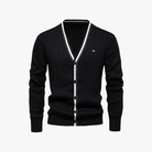 Mason | Men’s Striped Trim Cardigan - Mason Luxor
