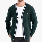 Mason | Men’s Striped Trim Cardigan - Mason Luxor