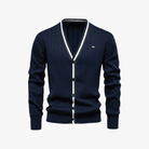 Mason | Men’s Striped Trim Cardigan - Mason Luxor