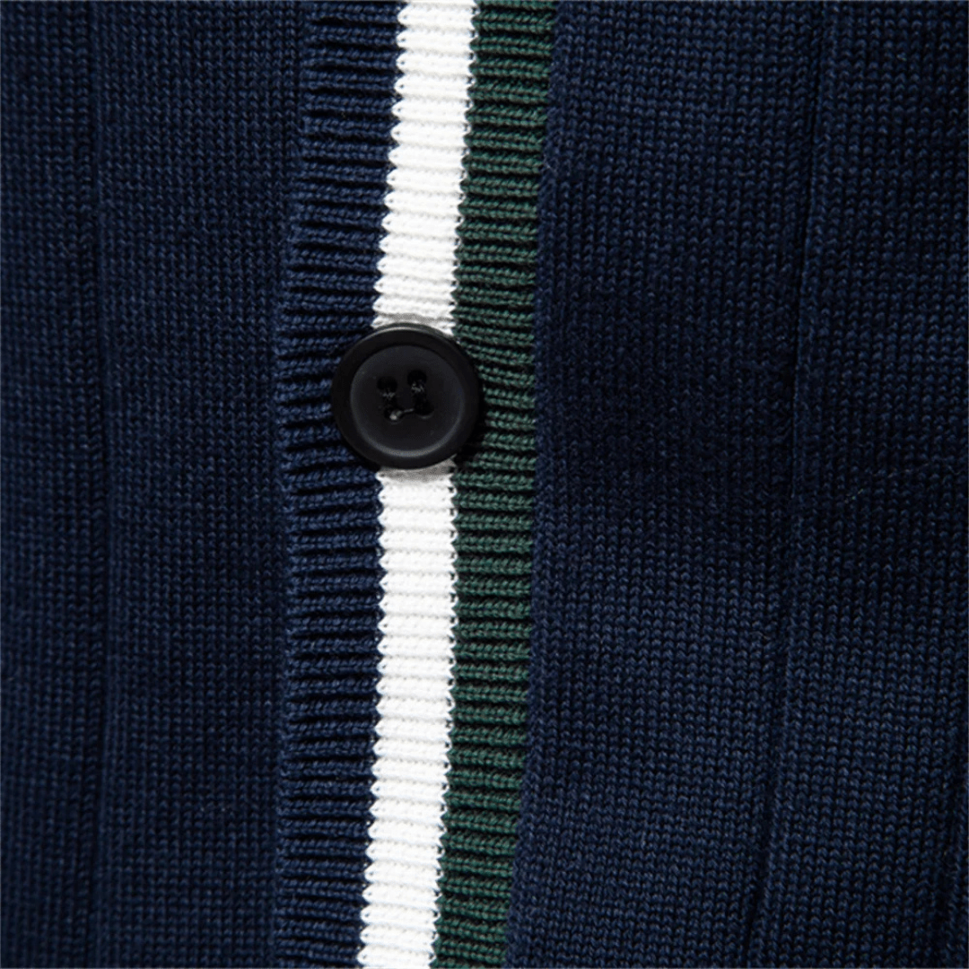 Mason | Men’s Striped Trim Cardigan - Mason Luxor