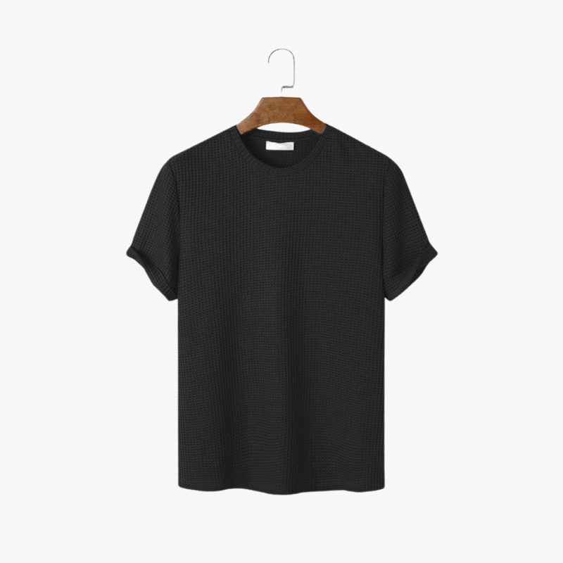 Mason | Men’s Textured Summer Tee – Breathable Cotton Waffle Shirt - Mason Luxor Men Fashion