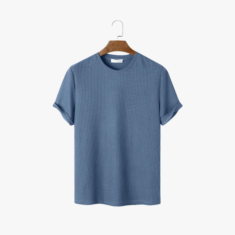Mason | Men’s Textured Summer Tee – Breathable Cotton Waffle Shirt - Mason Luxor Men Fashion
