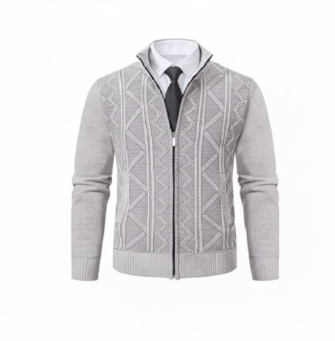 Mason | Men’s Textured Zip - Up Cardigan - Mason Luxor