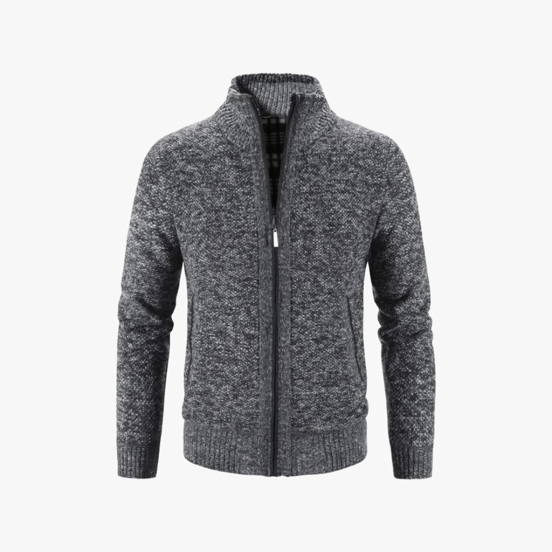 Mason | Men’s Textured Zip - Up Knit Jacket - Mason Luxor
