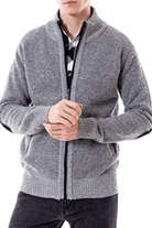 Mason | Men’s Textured Zip - Up Knit Jacket - Mason Luxor