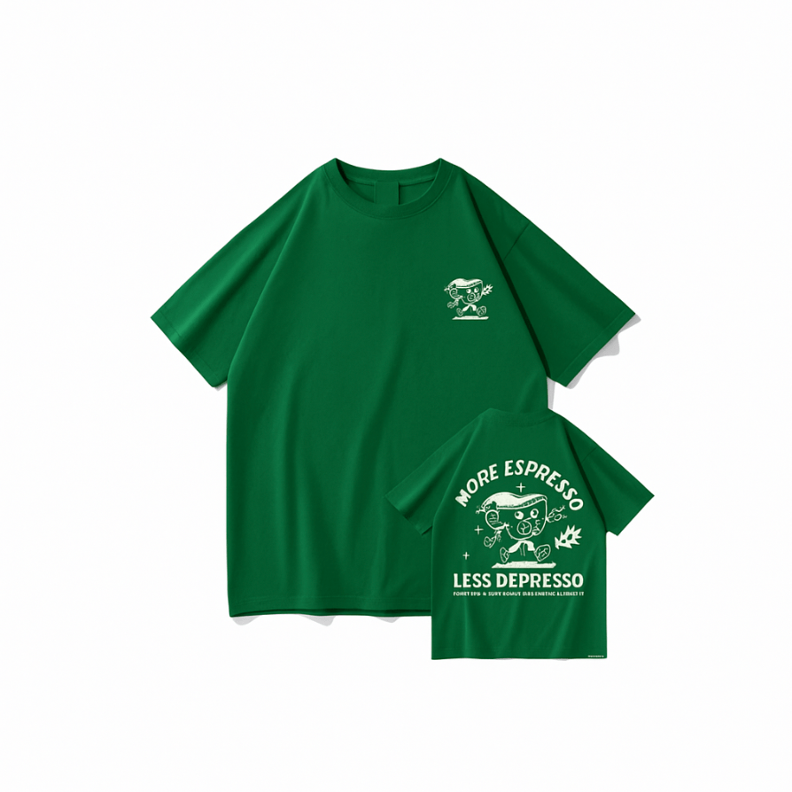 Mason | Oversized Graphic Tee – Espresso Mood Print - Mason Luxor