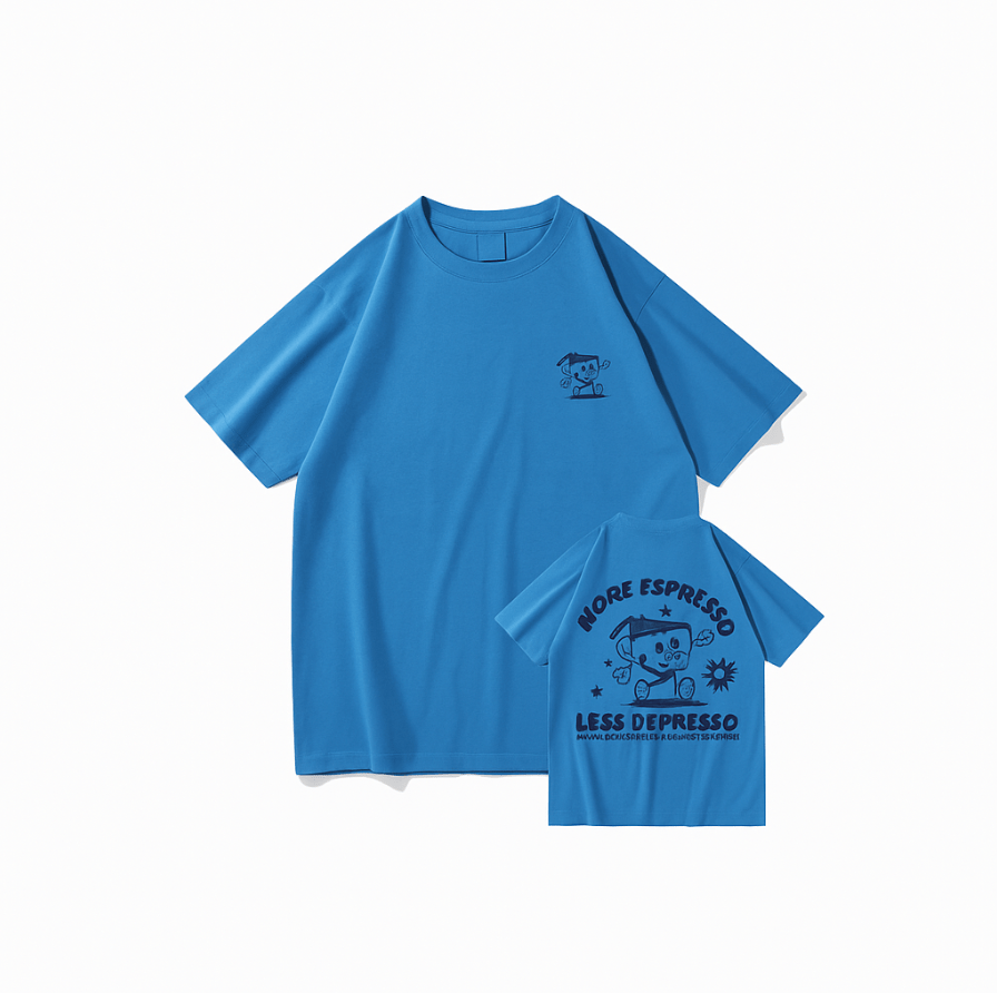 Mason | Oversized Graphic Tee – Espresso Mood Print - Mason Luxor