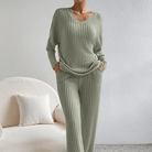 Mason | Ribbed Knit Loungewear Set – Soft 2 - Piece Cozy Lounge Outfit - Mason Luxor Men Fashion