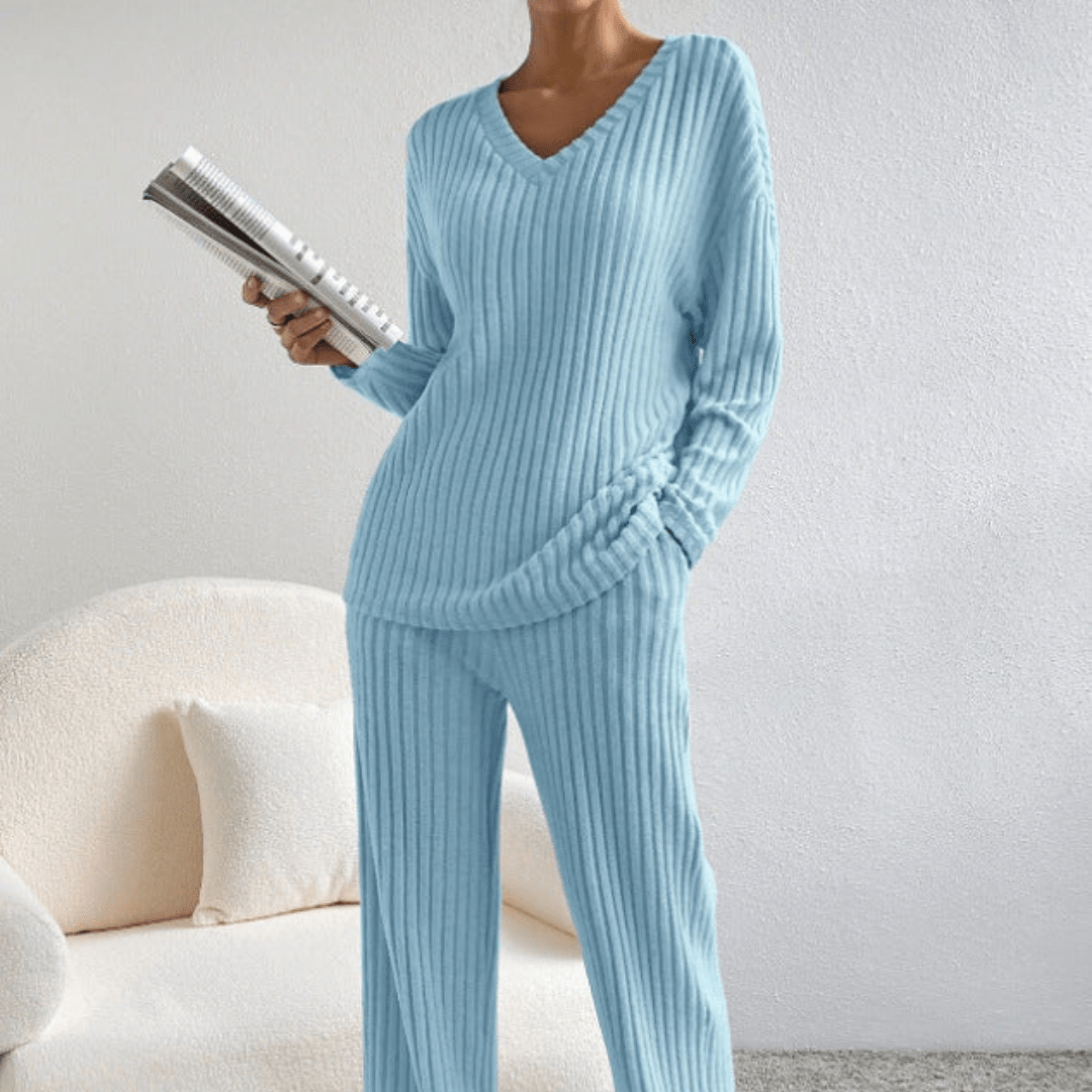 Mason | Ribbed Knit Loungewear Set – Soft 2 - Piece Cozy Lounge Outfit - Mason Luxor Men Fashion