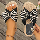 Mason | Striped Bow Slide Sandals – Playful Style with a Nautical Twist - Mason Luxor Men Fashion
