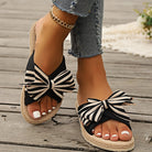 Mason | Striped Bow Slide Sandals – Playful Style with a Nautical Twist - Mason Luxor Men Fashion