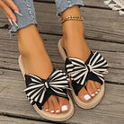 Mason | Striped Bow Slide Sandals – Playful Style with a Nautical Twist - Mason Luxor Men Fashion