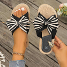 Mason | Striped Bow Slide Sandals – Playful Style with a Nautical Twist - Mason Luxor Men Fashion